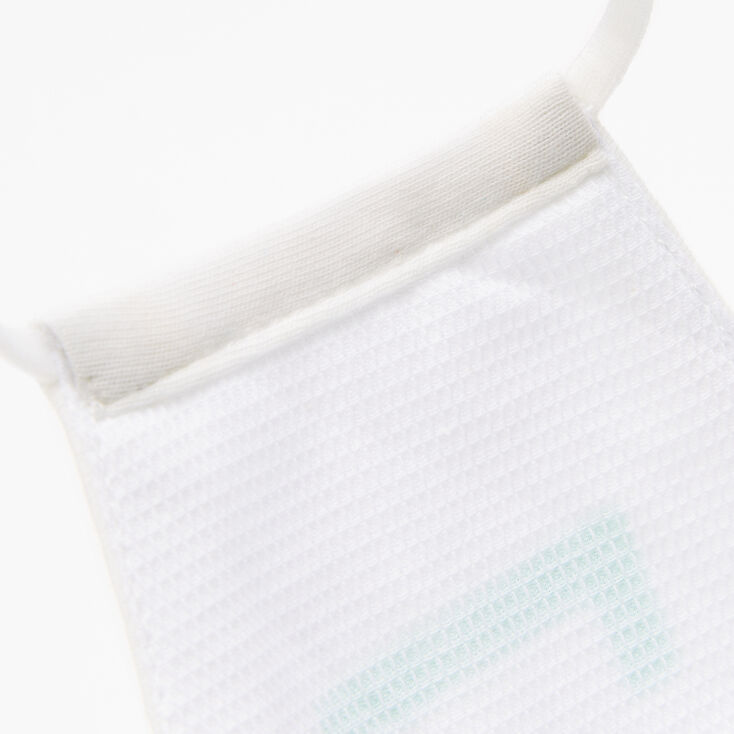 Cotton Lucky Shamrock Face Mask - White, Adult,