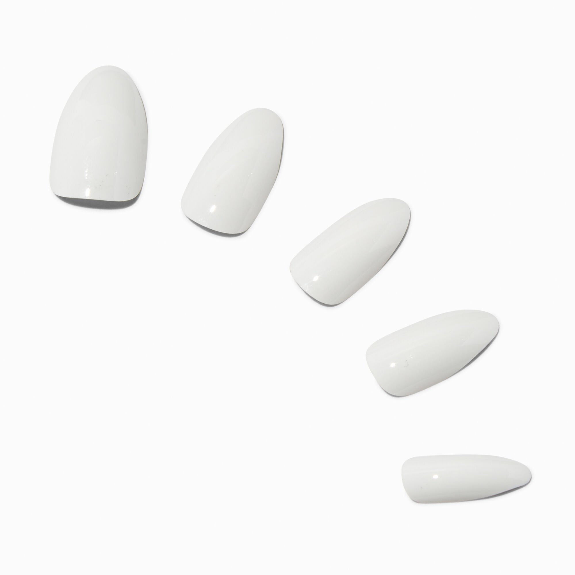 Glossy White Stiletto Vegan Faux Nail Set - 24 Pack,