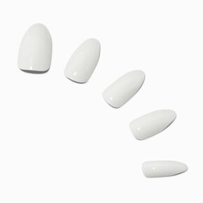 Glossy White Stiletto Vegan Faux Nail Set - 24 Pack,