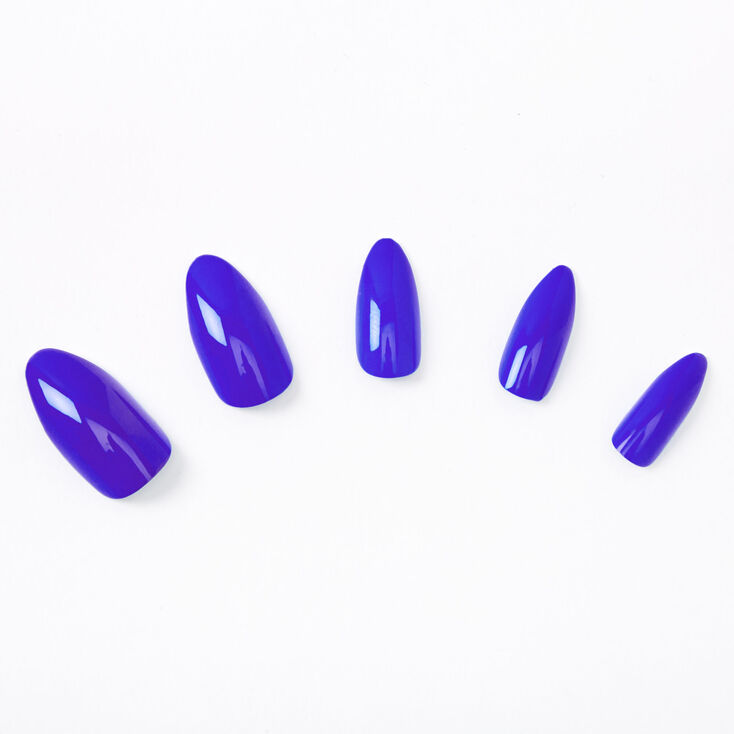 Glossy Stiletto Faux Nail Set - Blue, 24 Pack,