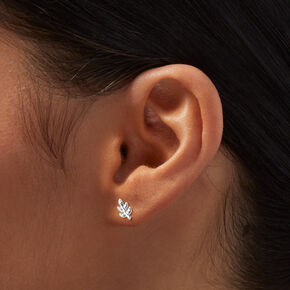 Silver-tone Crystal Stud Earrings Set - 9 Pack,