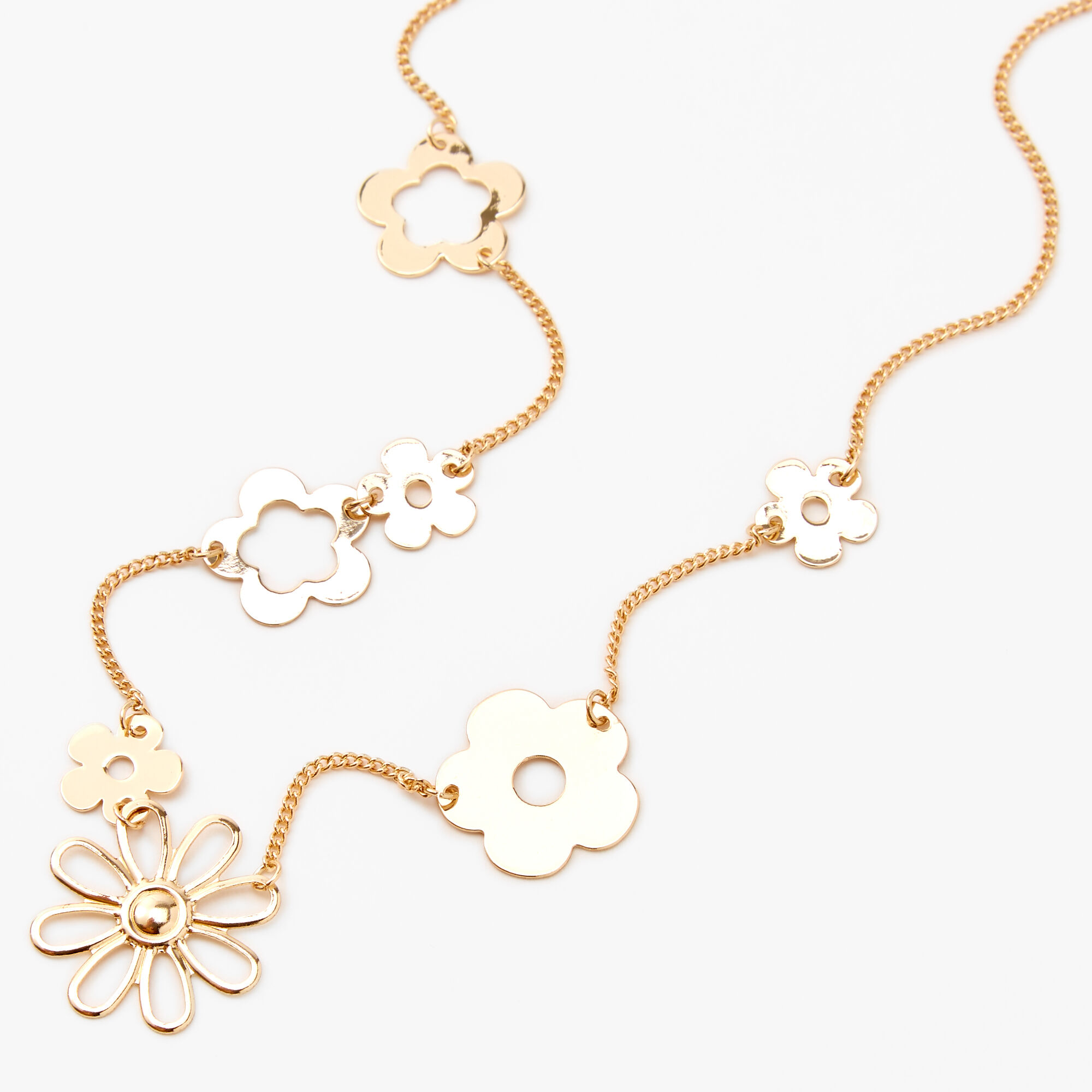 Claire's Collier en maillons de chaîne marguerite couleur dorée