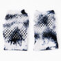 Blue &amp; White Tie Dye Fishnet Gloves,