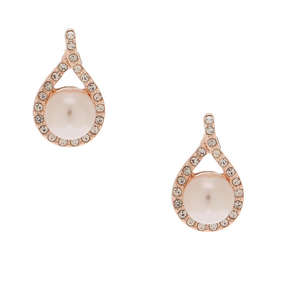 Rose gold earrings claire's hotsell