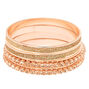 Claire&#39;s Club Glitter Crystal Bangle Bracelets - Rose Gold, 4 Pack,