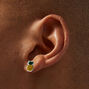 Clous d&#39;oreilles ananas avec strass couleur argent&eacute;e,