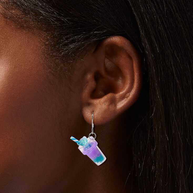 Purple Glow in the Dark 0.5&quot; Gummy Bears&reg; Drink Drop Earrings,