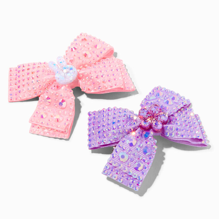 Easter Icons Gemstone Bow Hair Clips - 2 Pack,