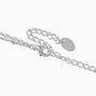 Silver-tone Bezel Daisy Y-Neck Multi-Strand Necklace,
