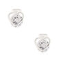 Silver Cubic Zirconia 8MM Heart Clip On Earrings,