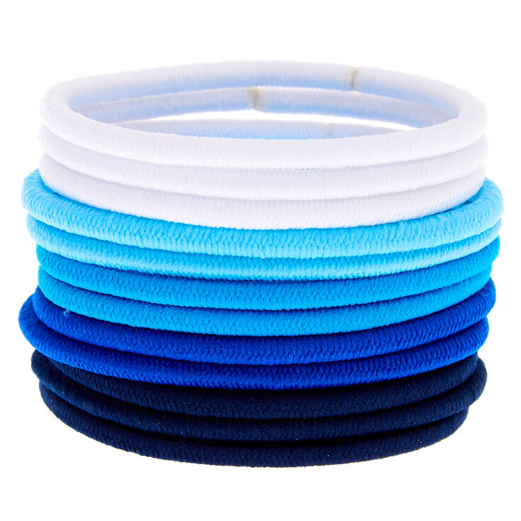 Claire's Élastiques à cheveux de luxe brise océane - Bleu, lot de 12