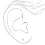 Rose Gold Cubic Zirconia Square Stud Earrings - 3MM,