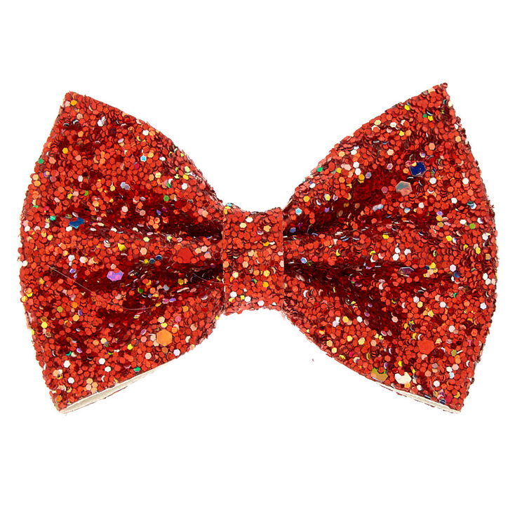 Cake Glitter Hair Bow Clip Red Claire S Us