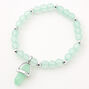 Green Glow In The Dark Mystical Gem Beaded Stretch Bracelet,
