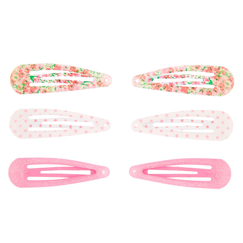 Claire's Club Floral Snap Hair Clips - 6 Pack,