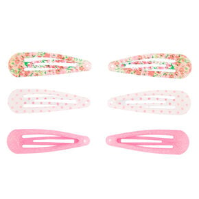 Claire&#39;s Club Floral Snap Hair Clips - 6 Pack,