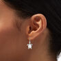 Silver 1&quot; Pink Shaker Turtle Drop Earrings,