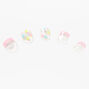 Ice Cream French Tip Clear Square Press On Vegan Faux Nail Set &#40;24 pack&#41;,