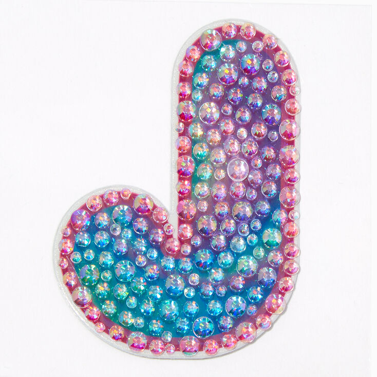 Initial Bedazzled Sticker - J,