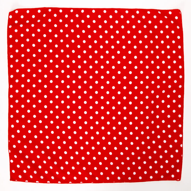 Bandeau bandana &agrave; pois - Rouge,