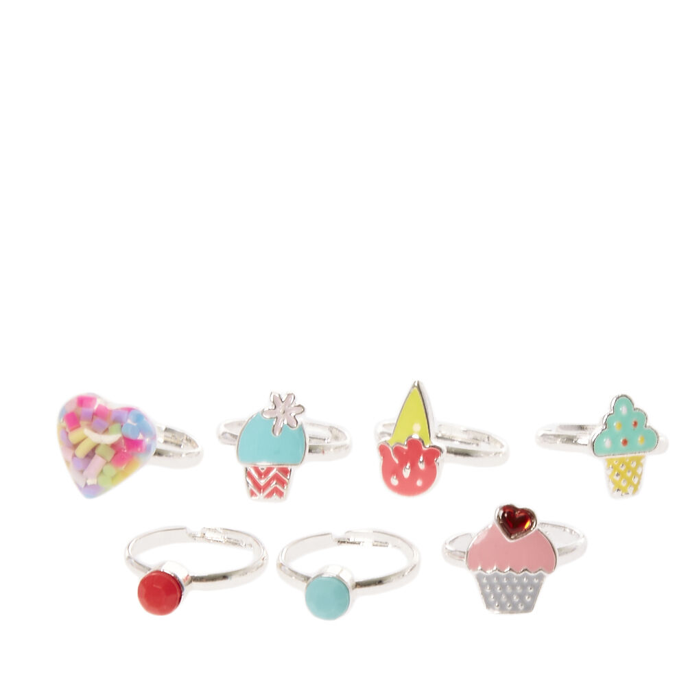 Kids Sweet Treat Charm Rings Set of 7,