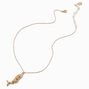Gold-tone Articulated Fish Pendant Necklace,