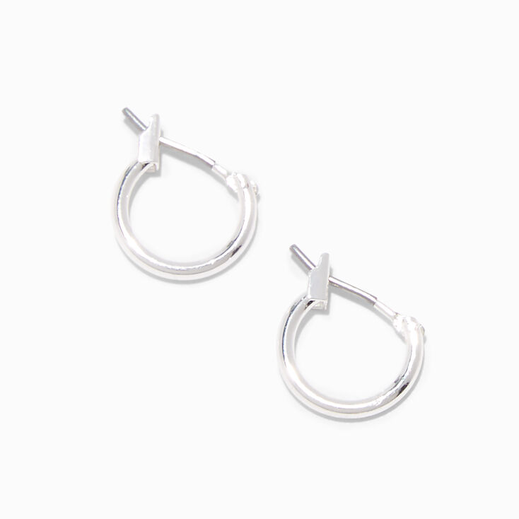 Silver-tone 10mm Mini Hoop Earrings,