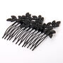 Crystal Leafy Vine Hair Comb - Black,