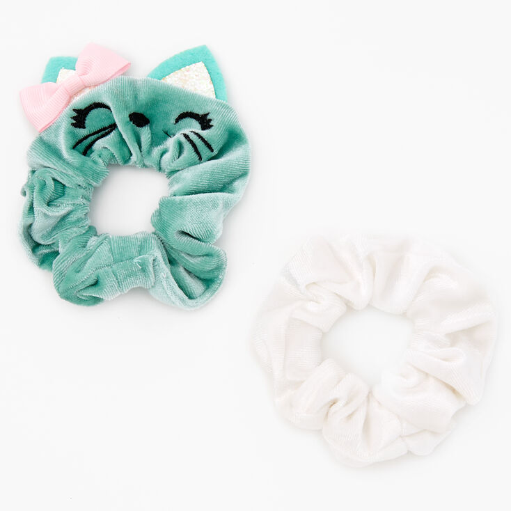 Claire's Chouchou chat de taille moyenne Claire's Club - Lot de 2, vert menthe