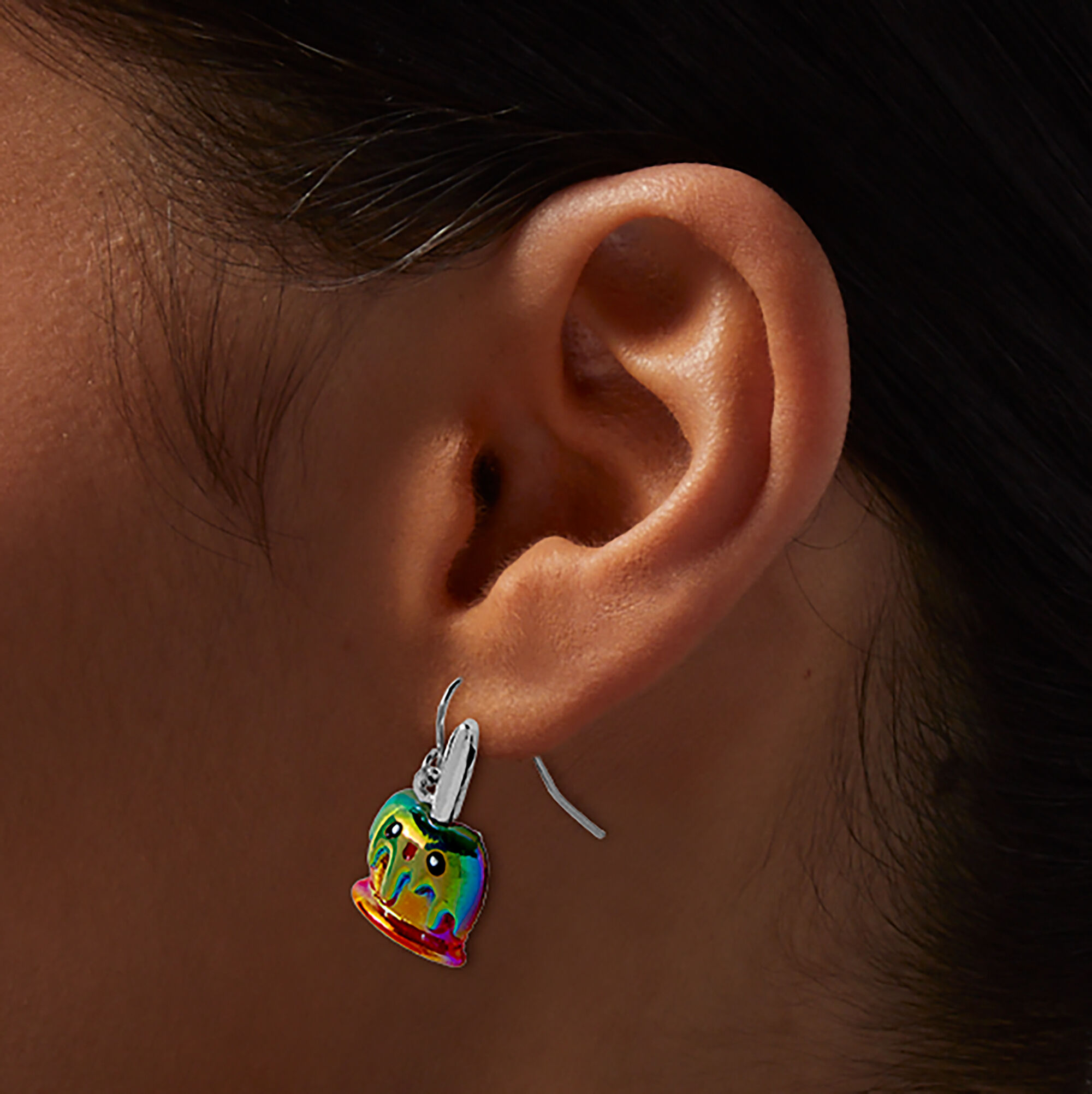 Anodized Candy Apple Drop Earrings,