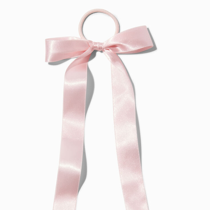 Blush Pink Satin Bow Hair Tie,