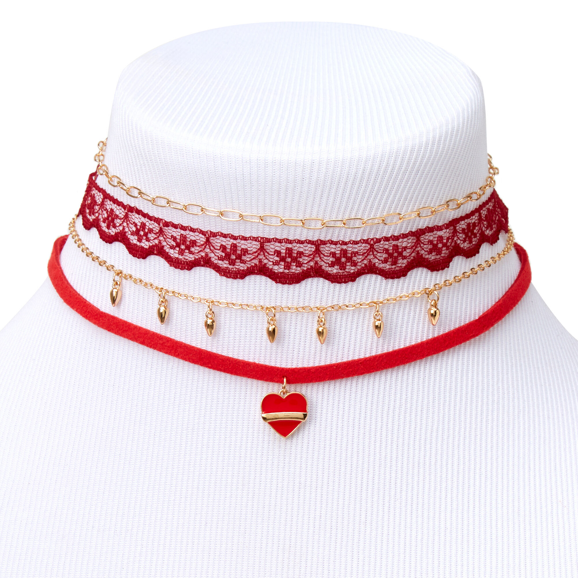 Red online lace choker