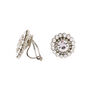 Silver Crystal Clip On Stud Earrings,