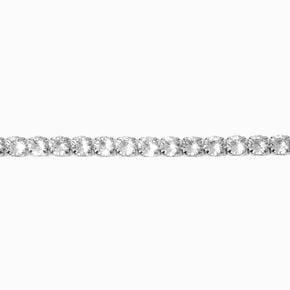 Silver-tone Stainless Steel Cubic Zirconia Tennis Bracelet,