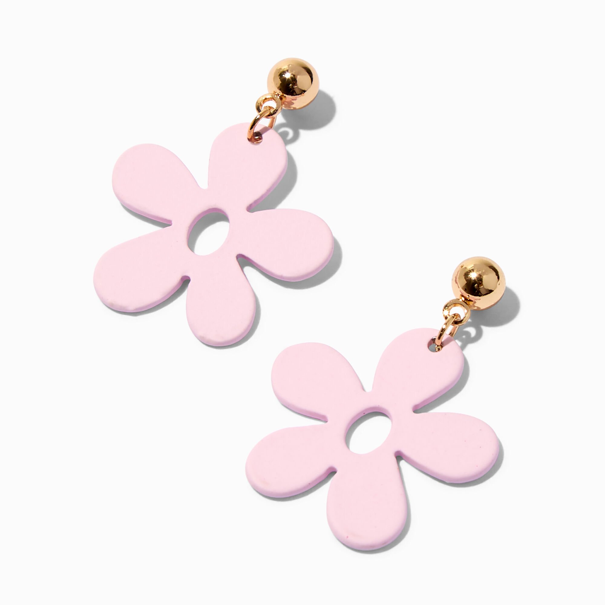 View Claires Daisy 1 Drop Earrings Pink information