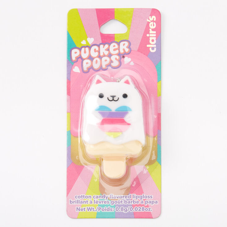 Pucker Pops Heart Cat Lip Gloss - Cotton Candy | Claire's US