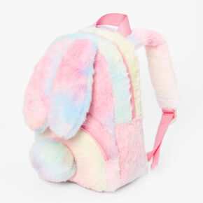 Claire&#39;s Club Pastel Tie Dye Bunny Furry Mini Backpack,