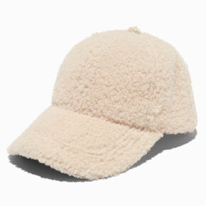 Cream Sherpa Baseball-Style Hat,