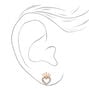 Clous d&#39;oreilles c&oelig;ur et strass couleur dor&eacute; rose,