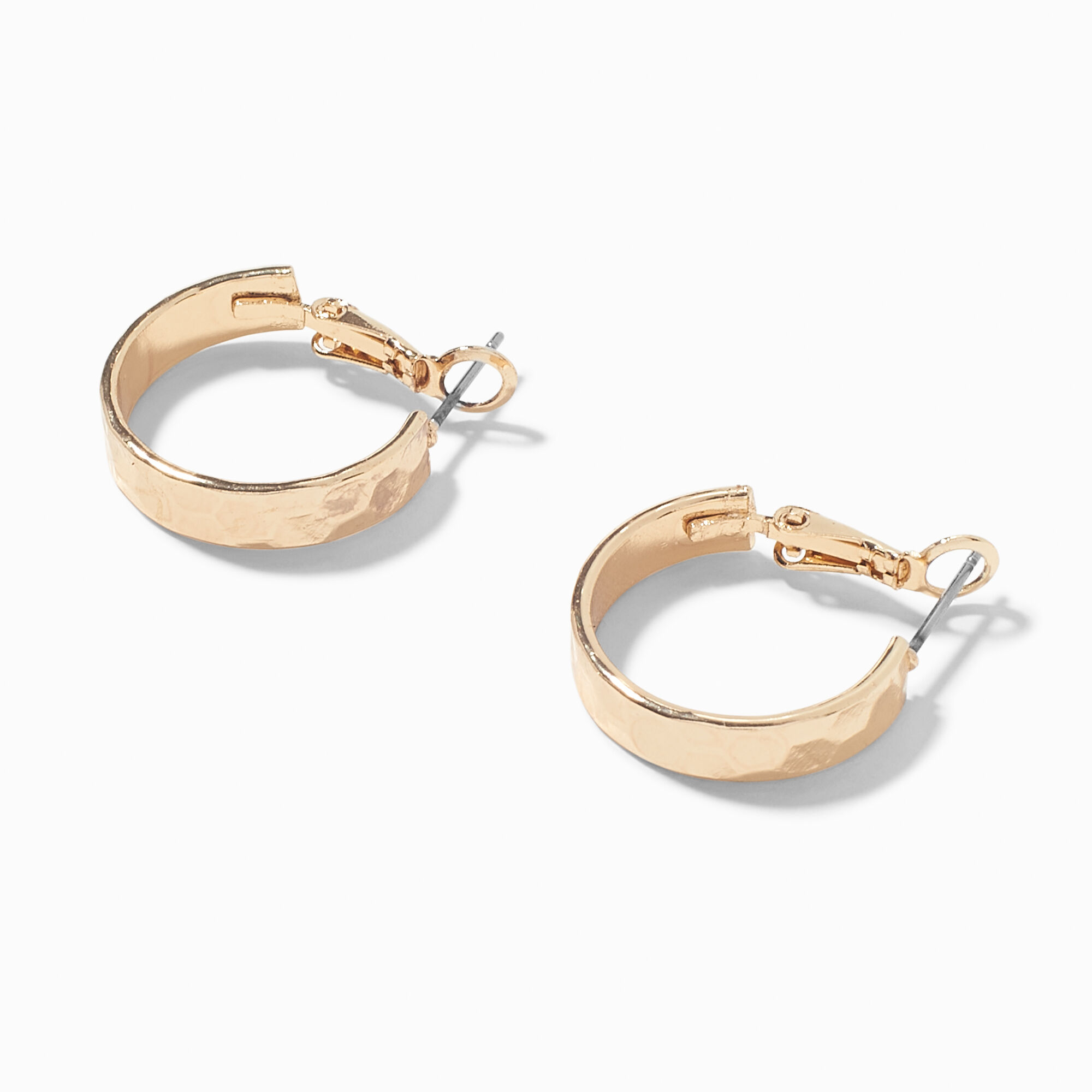 View Claires Tone 20MM Flat Hoop Earrings Gold information