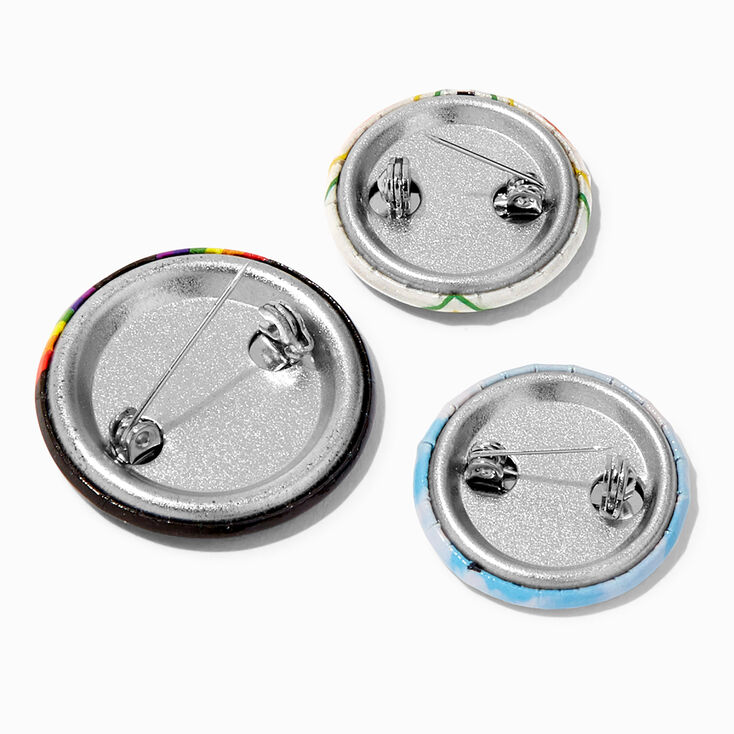 Rainbow Pride Pinback Button Set - 3 Pack,