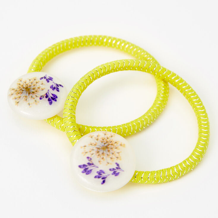 Pressed Floral Hair Ties - 2 Pack,