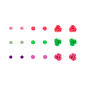 Neon Flower Stud Earrings - 9 Pack,