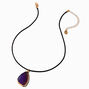 Purple Agate Crystal Pendant Necklace,