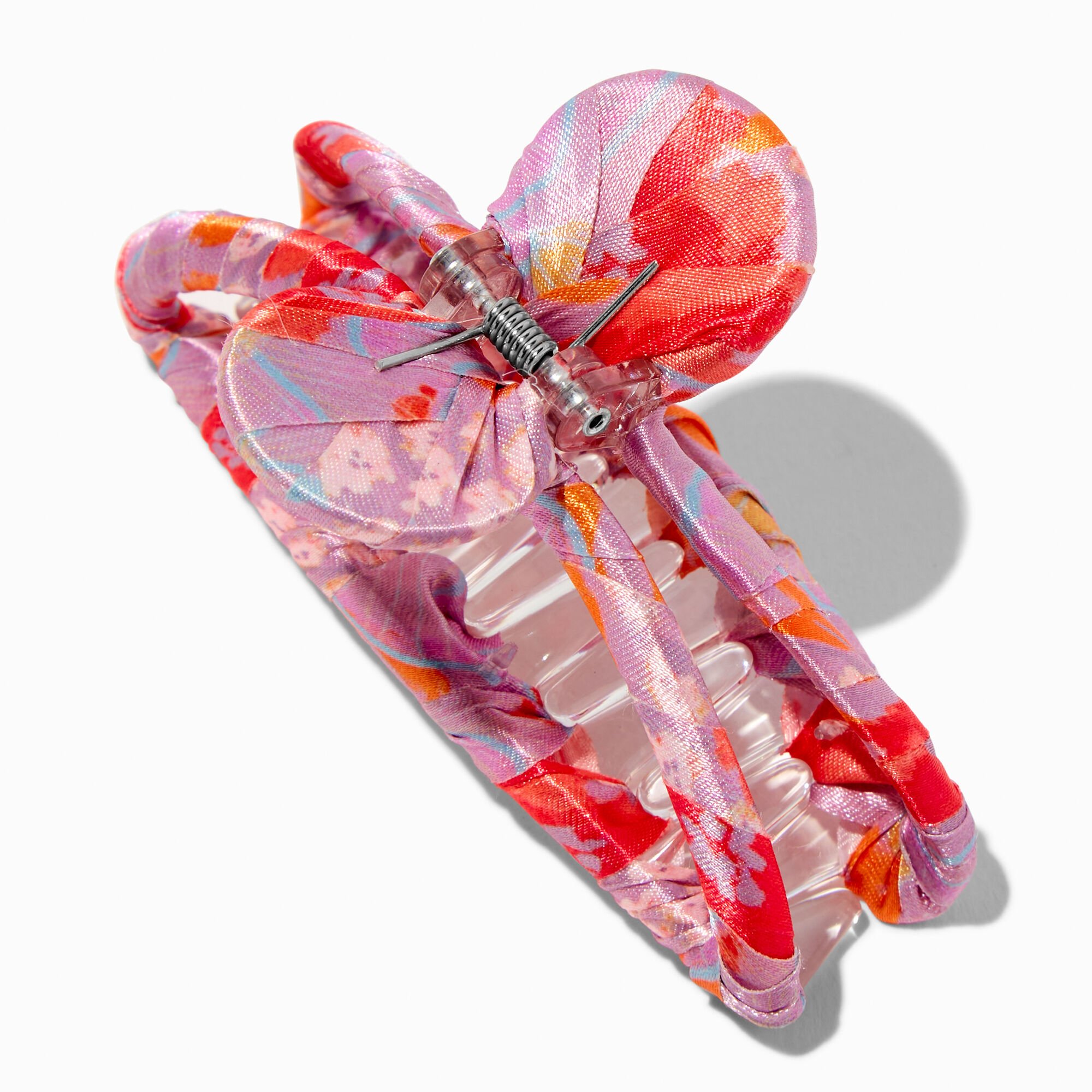 Coral Geometric Fabric Hair Claw,