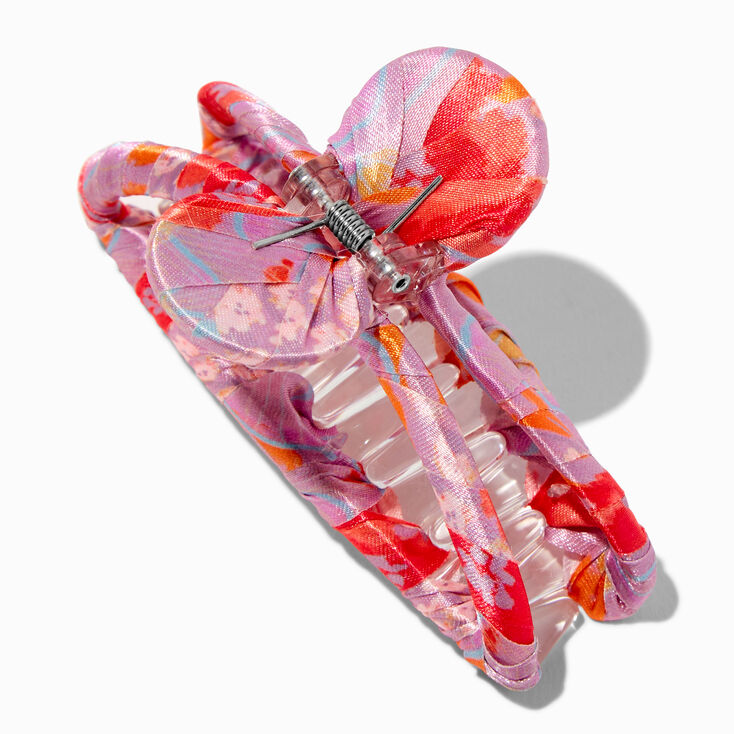 Coral Geometric Fabric Hair Claw,