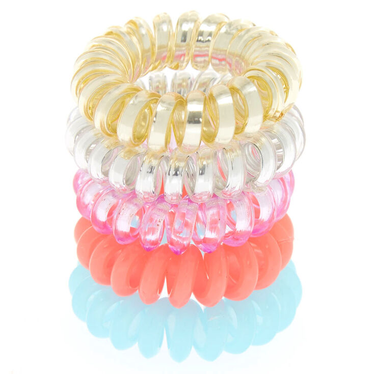 Claire's Mini élastiques spirale métallisés aux tons pastel - Lot de 5
