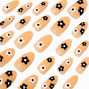 Black &amp; White Daisy Stiletto Vegan Faux Nail Set - 24 Pack,