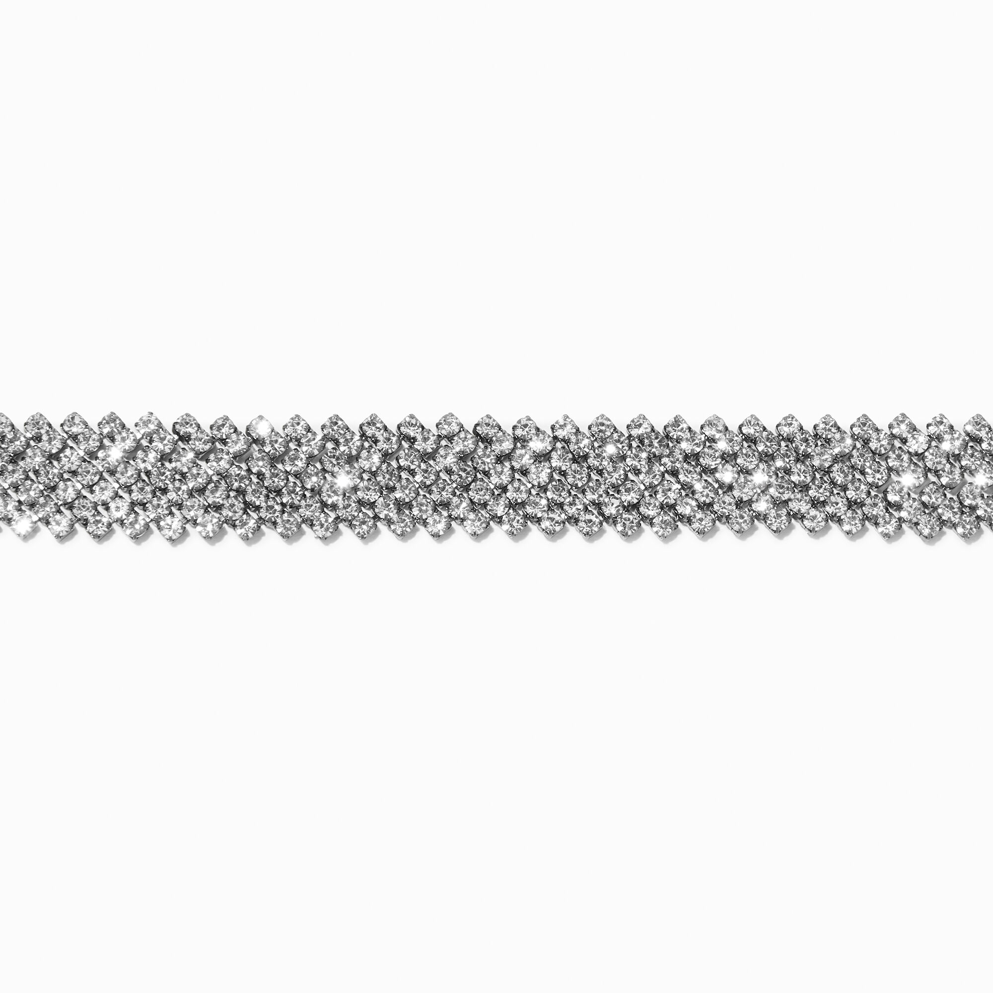 View Claires Hematite Zig Zag Crystal Choker Necklace information