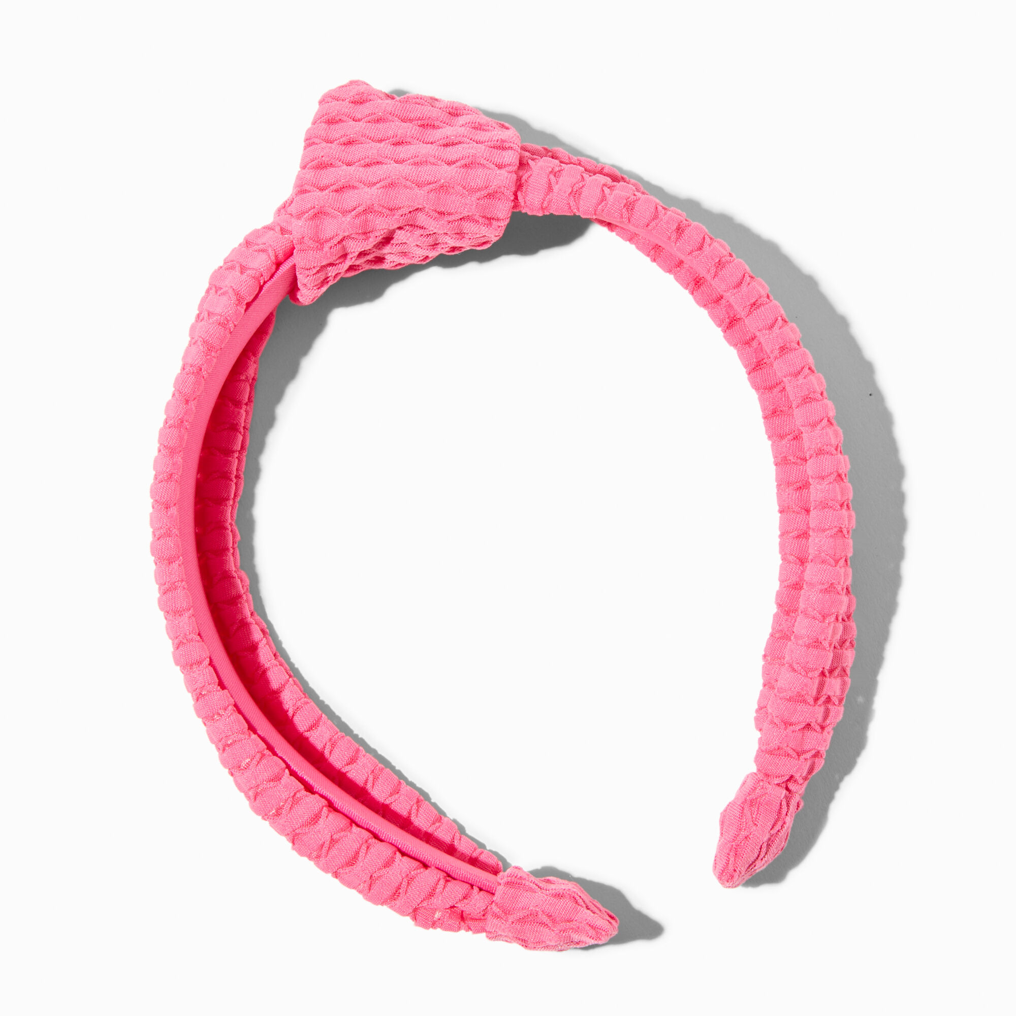 View Claires WaffleWeave Knotted Headband Peony Pink information